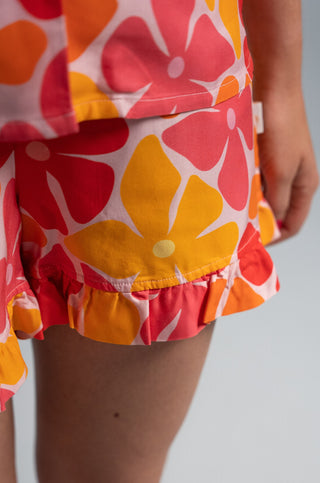Ruffle short - Sunset Bloom